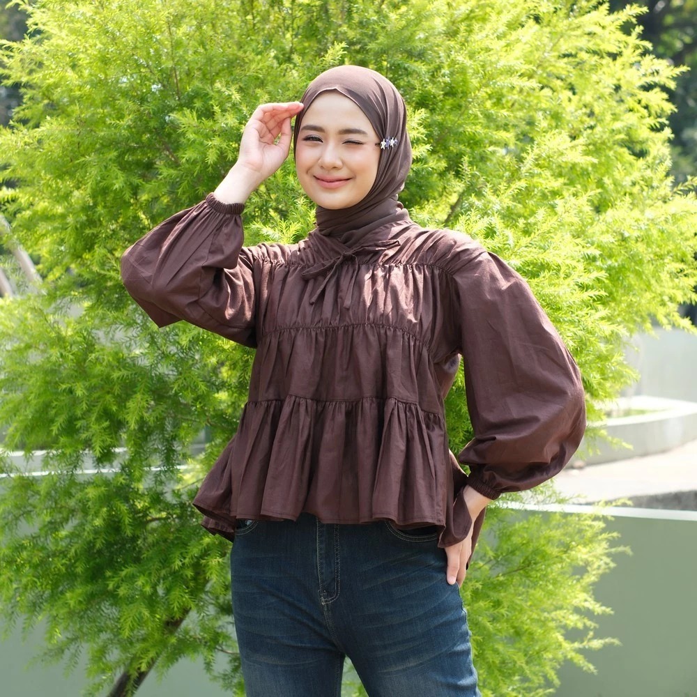 JDF - ON - MIREYA Blouse Babydoll Katun Twist