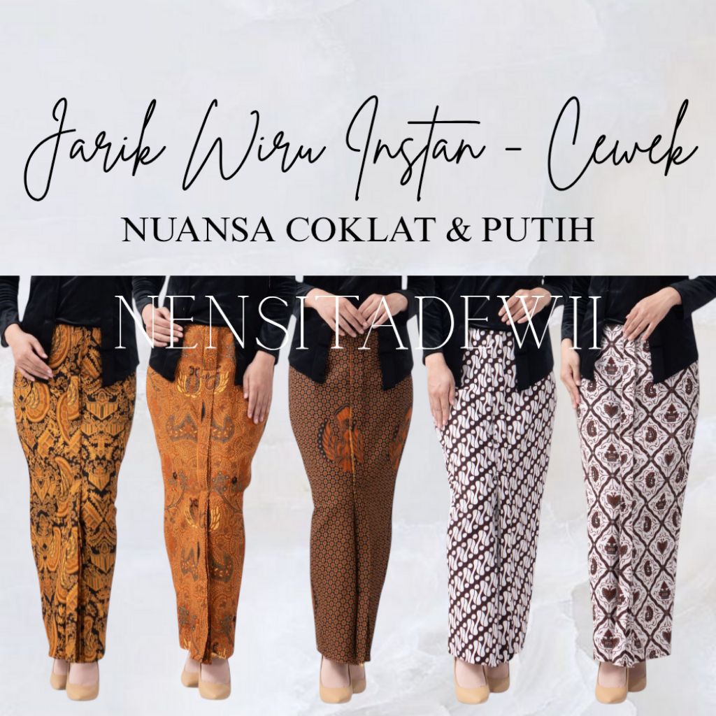 [Cewek] Jarik Wiru Instan,  Nuansa Coklat & Putih