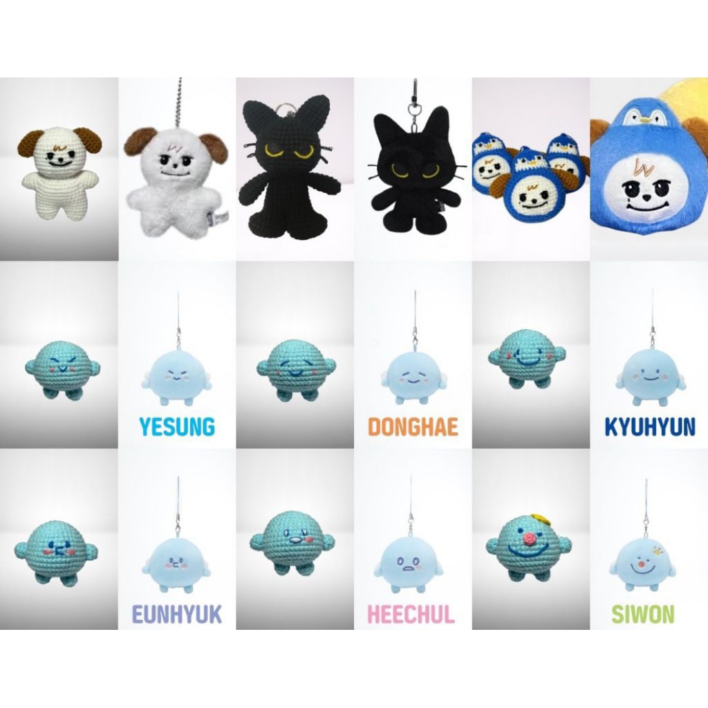 Keychain Doll Rajut SUPER JUNIOR Amigurumi (Link PO,Jika mau PO,Baca Deskripsi Produk) Keyring Super