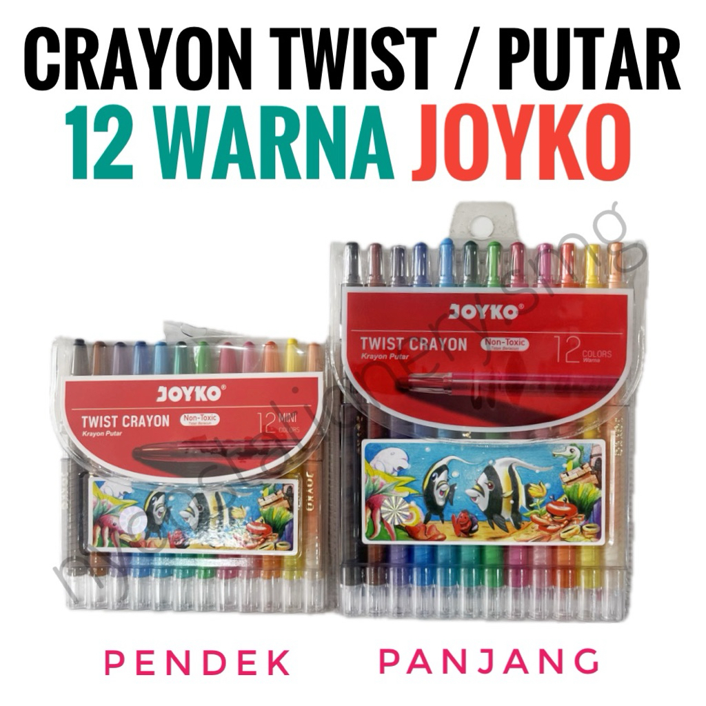 

CRAYON PUTAR / TWIST JOYKO 12 WARNA PANJANG PENDEK