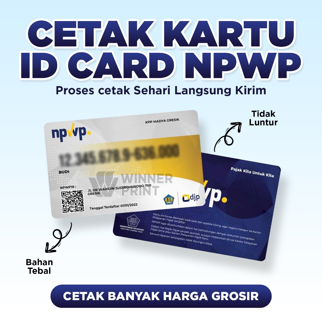 

Cetak ID Card Kartu Fisik Bisa Satuan Anti Luntur Bahan PVC Tebal 2 SISI | Winner Print