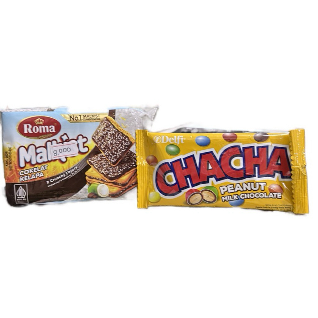

(C2) Combo Hemat Roma Malkist Cokelat Kelapa 95g & Cha-Cha Peanut Milk Chocolate 20g