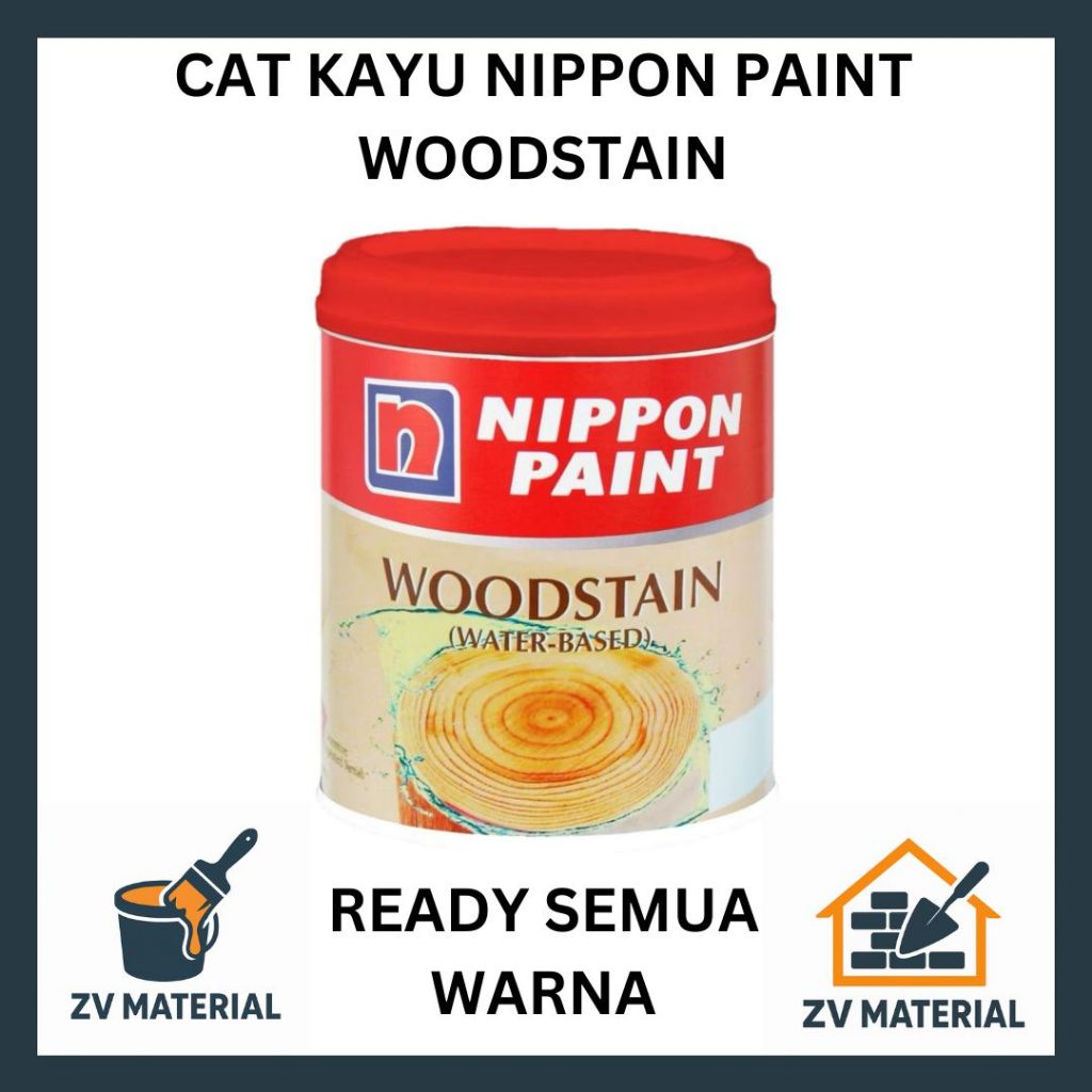Woodstain Cat Kayu Nippon Paint 1 Liter – Water Based - Warna Lengkap, Tahan Lama - Politur Air