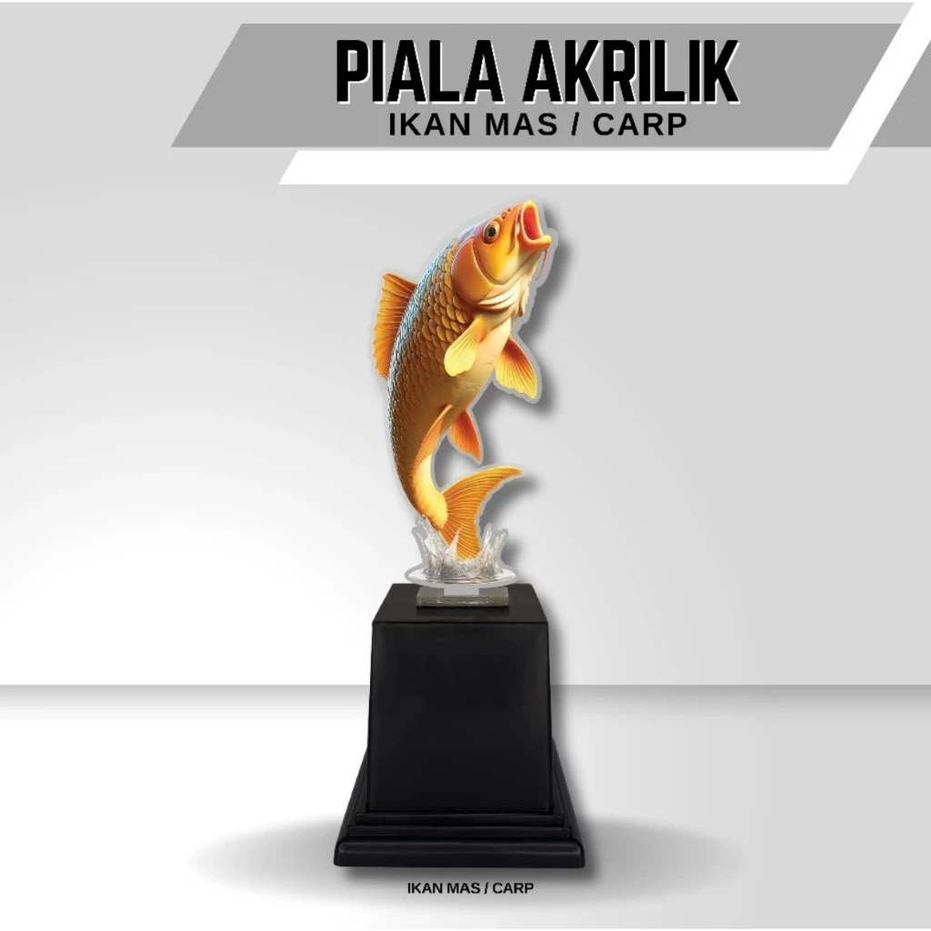 Faaz Decoration Piala Akrilik Ikan Mas Lomba Mancing Galatama