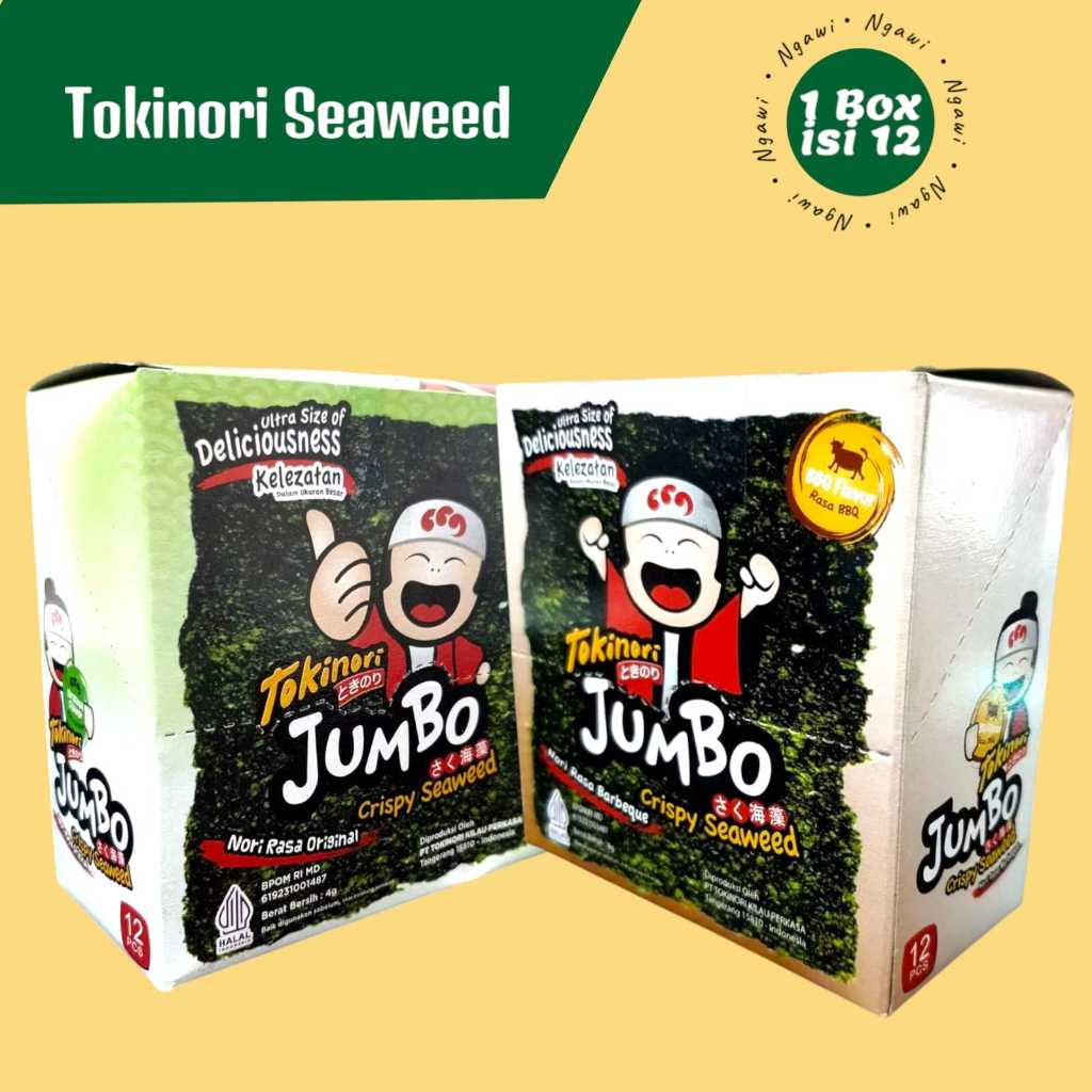 

NORI TOKINORI SNACK NORI BOX ISI 12, OLEH OLEH NGAWI