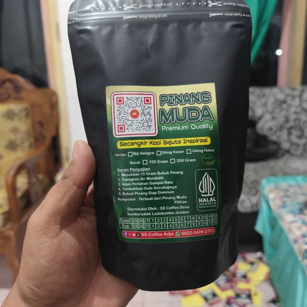

Promo Pinang Muda | Jambe Muda | Iris Kering | Bubuk | 150 Gram | SS COFFEE