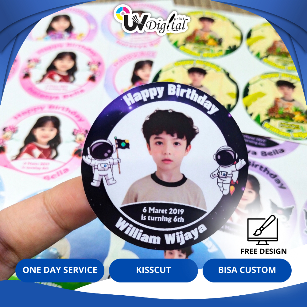 

Sticker Bulat Ulang Tahun Anak Stiker Ultah Free Design Template Birthday Chromo Murah