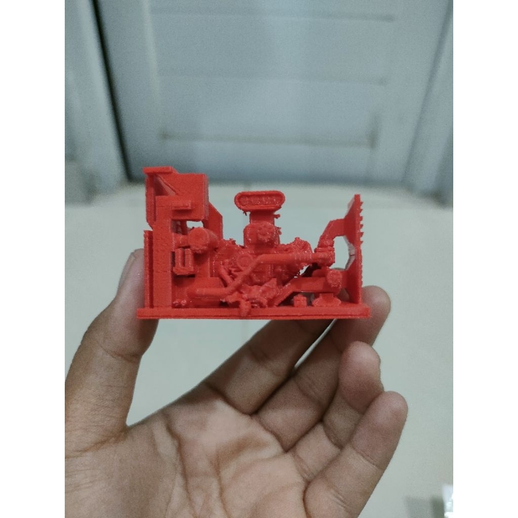 MESIN BUS MINIATUR ASESORIS WARNA MERAH