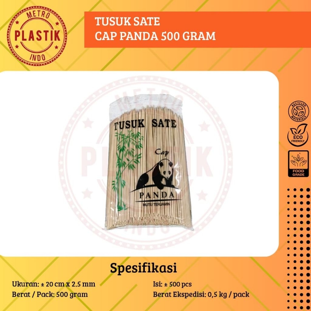 Tusuk Sate Panda 500gr Panjang 20cm / Tusuk Sate Ayam / Tusuk Sate Sekali Pakai