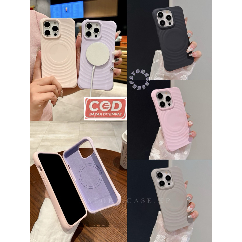 Ripple Magsafe Case Silicone Full Cover for iPhone 11 12 13 14 15 16 17 Air Pro Max