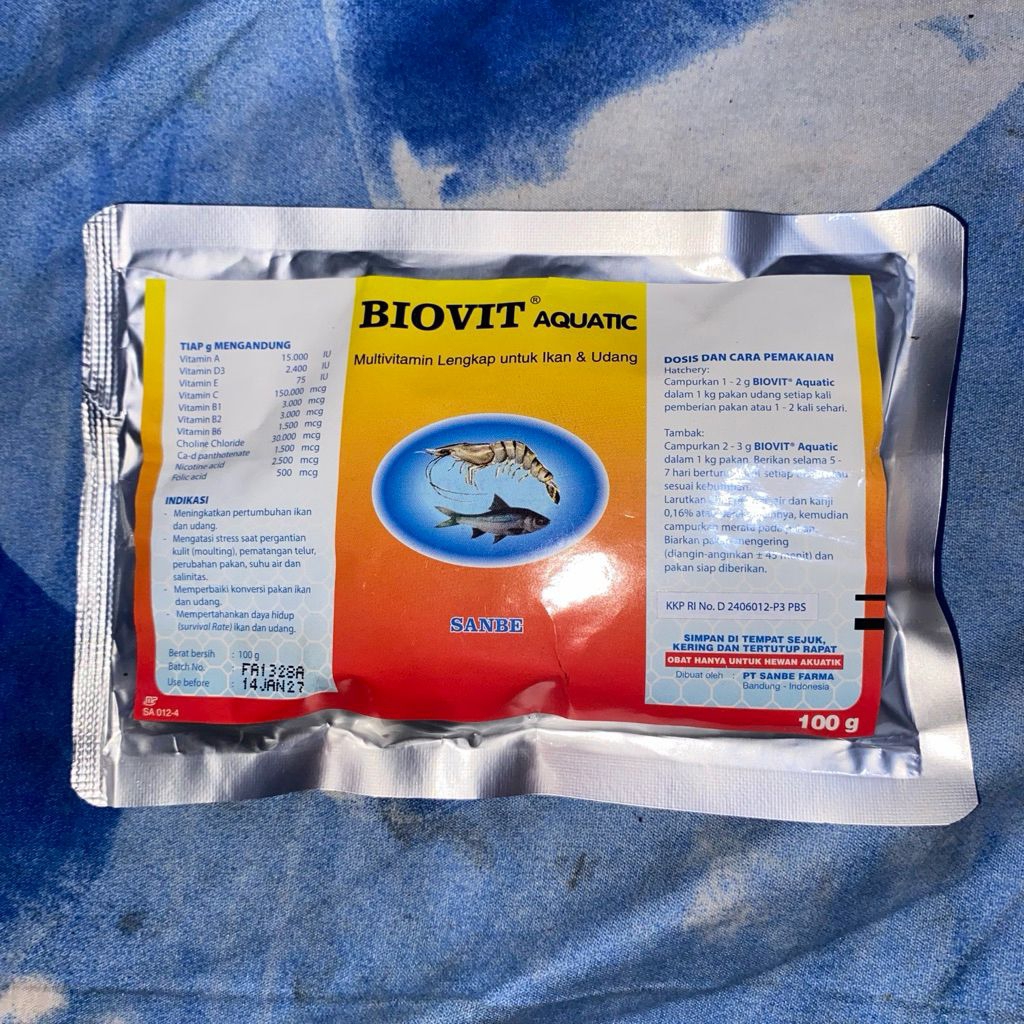 Biovit Aquatic 100 gr multivitamin lengkap untuk Ikan dan udang