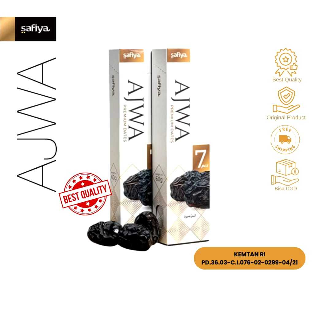

Safiya Kurma Ajwa 7 Butir Kurma Madinah Nabi Original Premium