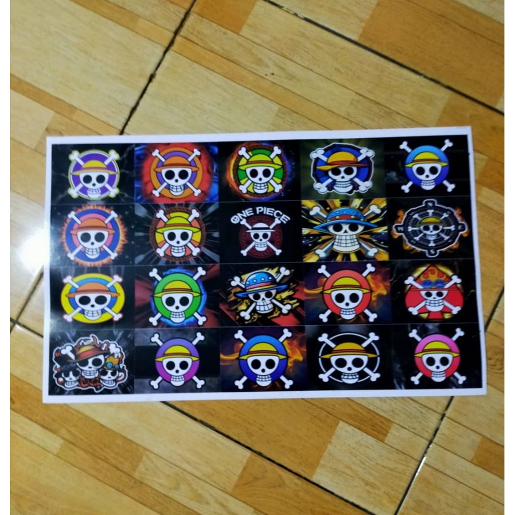 

Sticker tempel logo one piece lembaran murah gambar tempel logo one piece