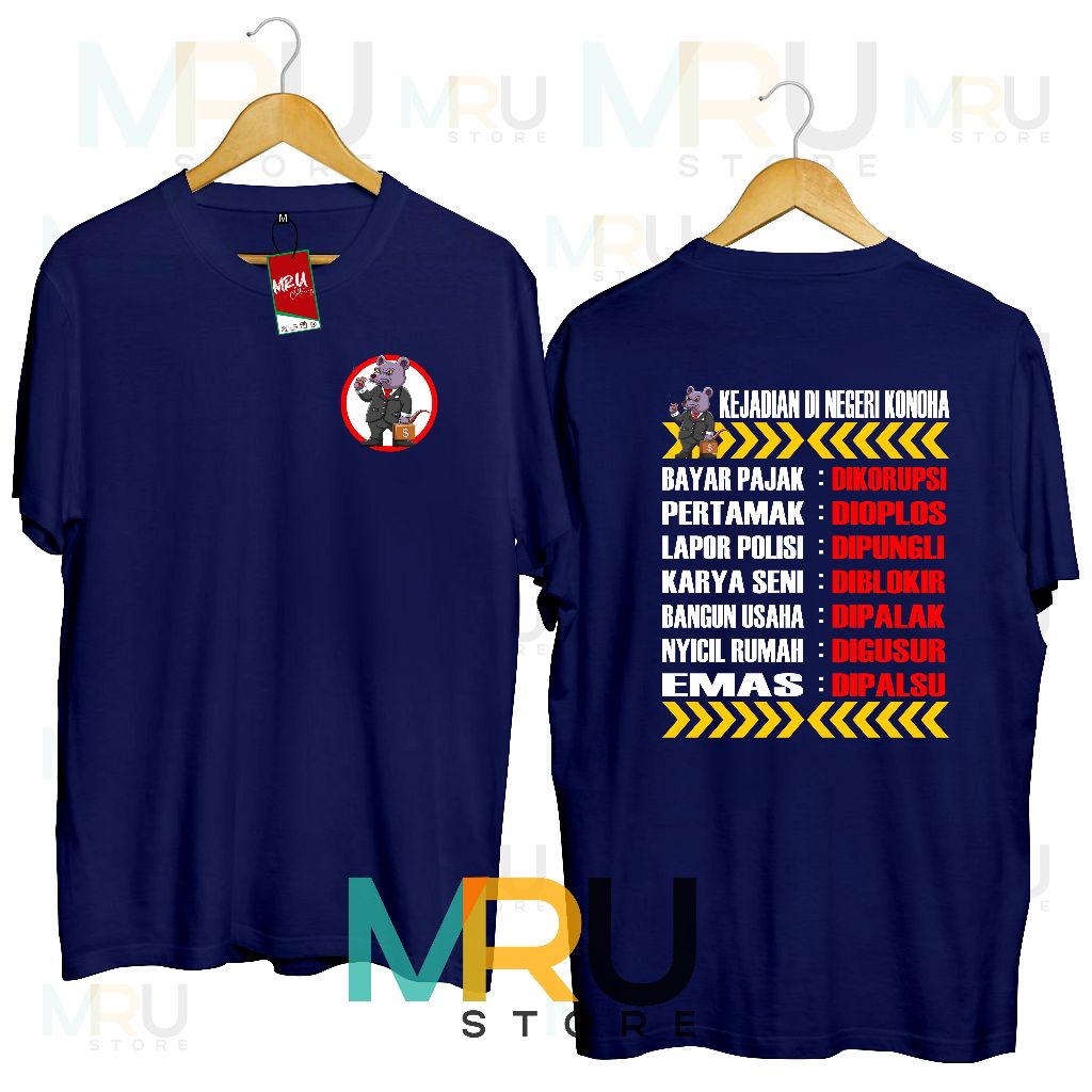 kaos distro negara KONOHA korupsi katun combet 30s mru store baju anak dewasa LIGA KORUMSI SEMENTARA