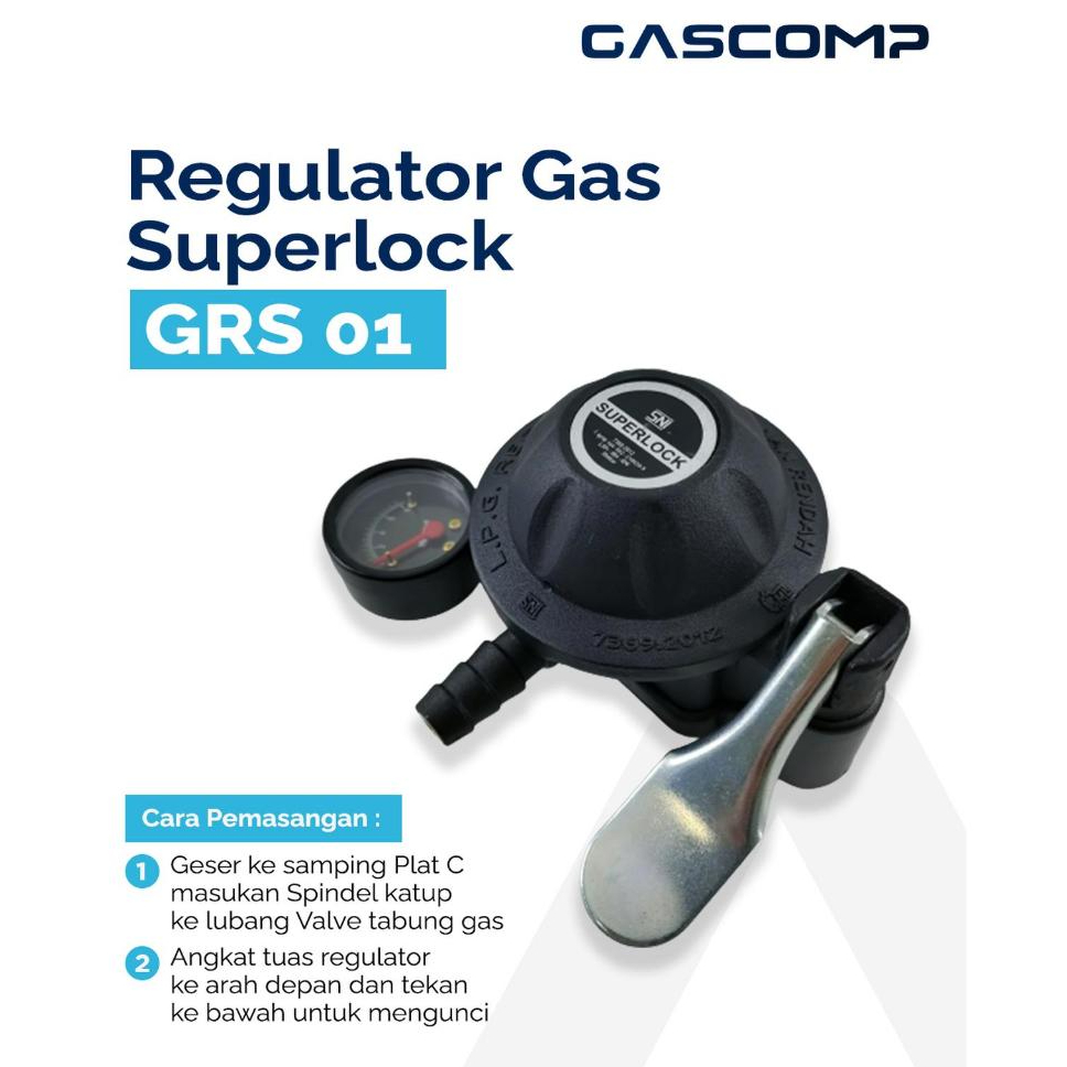 GASCOMP Regulator Superlock GRS01 Meter / Regulator Gas GASCOMP GRS 01 Regulator Superlock Gascomp