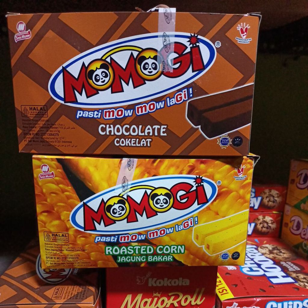 

Momogi 1box isi 20pcs 2 Varian RAsa coklat jagung