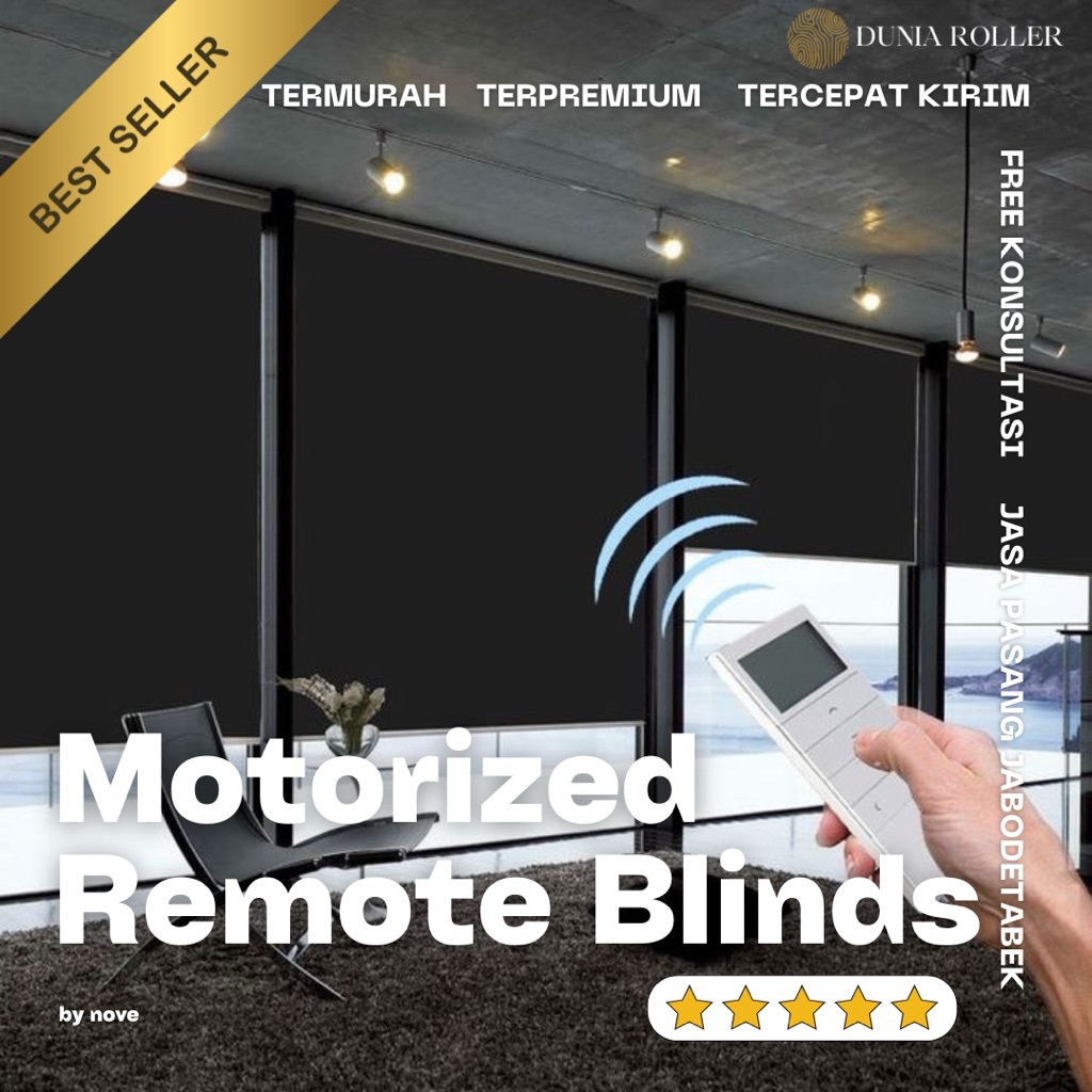 Motorized System Remote Roller Blind Nove