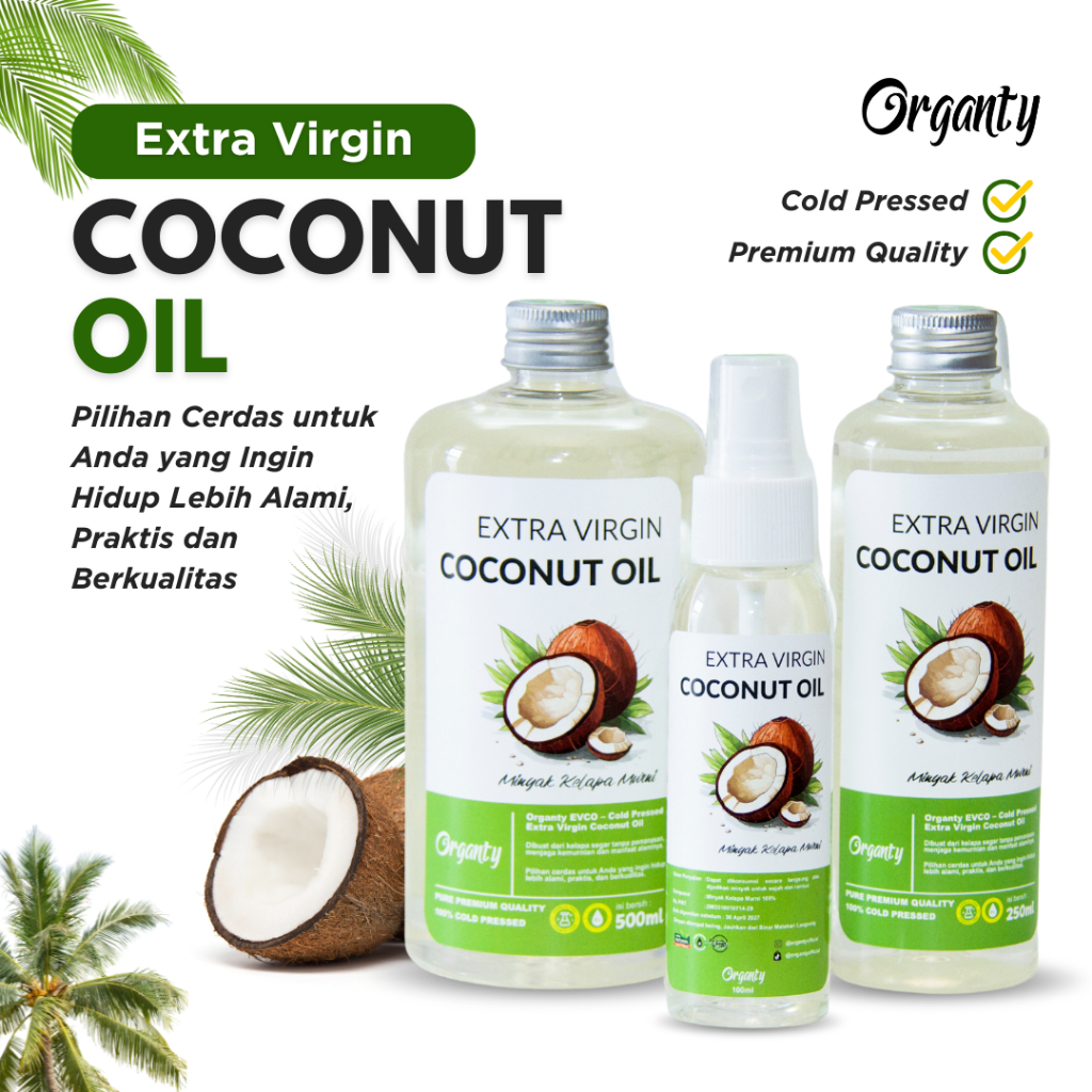 

Organty - Extra Virgin Coconut Oil EVCO Cold Pressed VCO