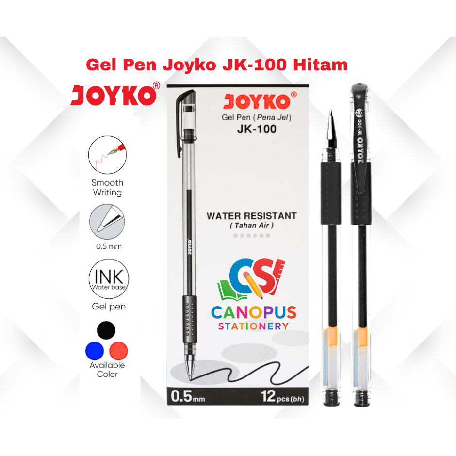

Bolpen Joyko JK-100 King Jeller 0.5 mm Gel Pen / Pulpen Joyko Gel 1 Pack