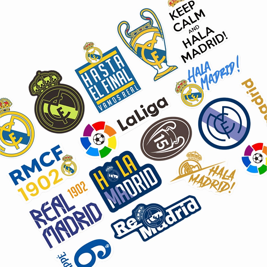 

STICKER PACK REAL MADRID 17PCS - PREMIUM STICKER - WATERPROOF - VINYL STICKER