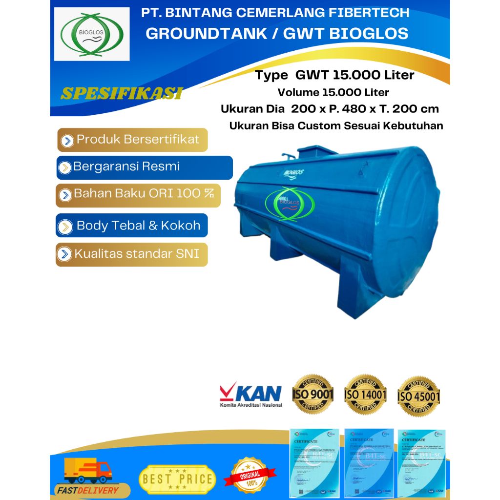 GWT,GroundWaterTank,TorenAirBioglos,Kap.15.000Liter