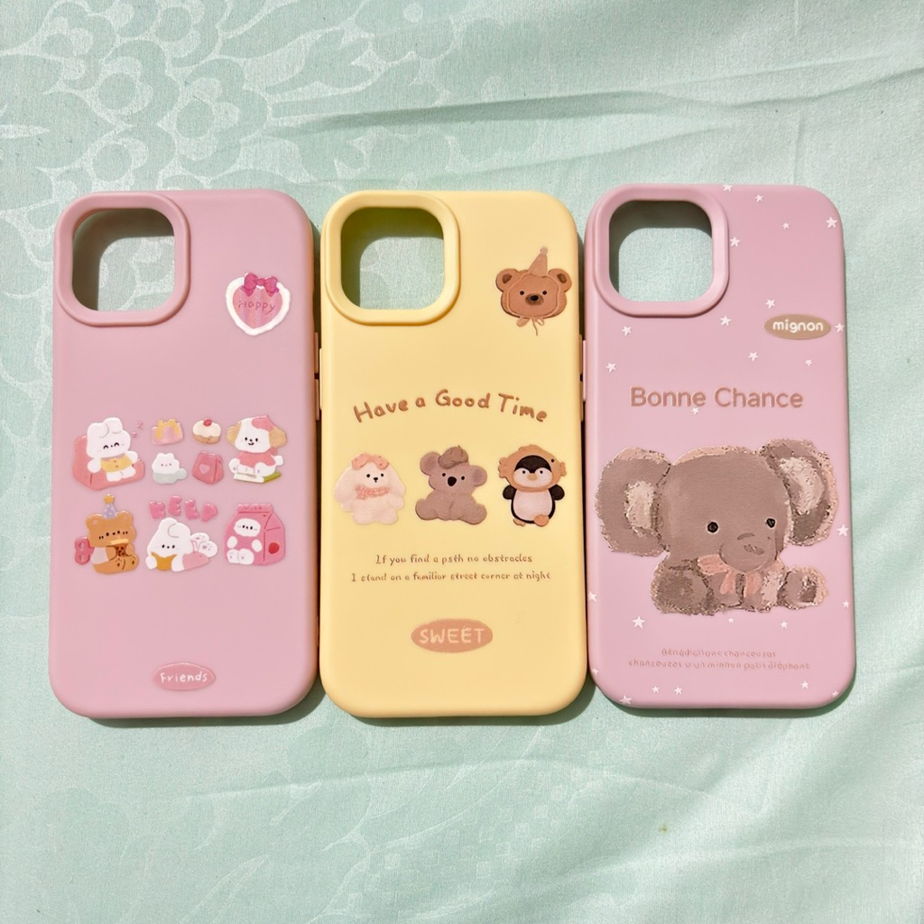 [TAKE ALL] Case Casing iPhone 15 Softcase Antishock Case Jellycat Cloe Animal Elephant Bear Gajah Be