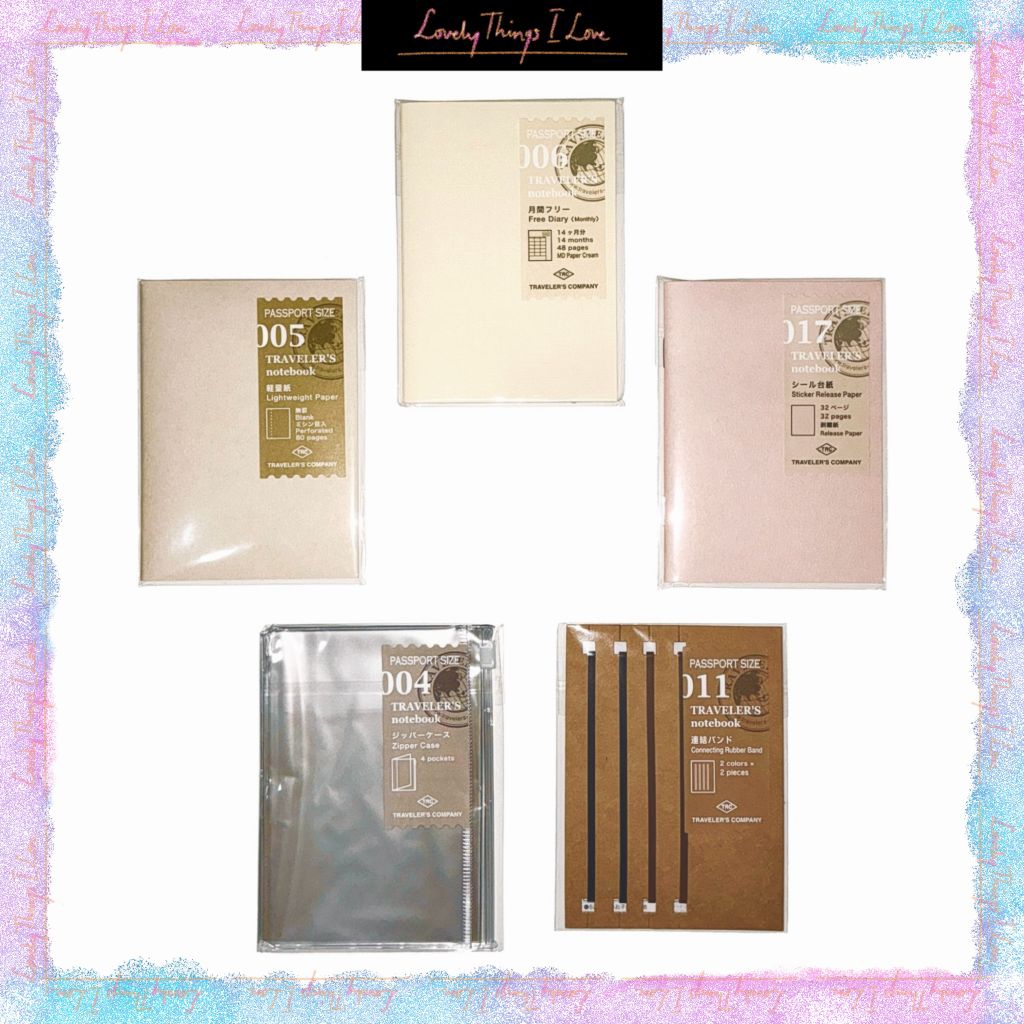 

Midori TRAVELER'S Notebook Passport Lightweight Paper, Free Monthly, Sticker Release, Connecting Band, Zipper Case