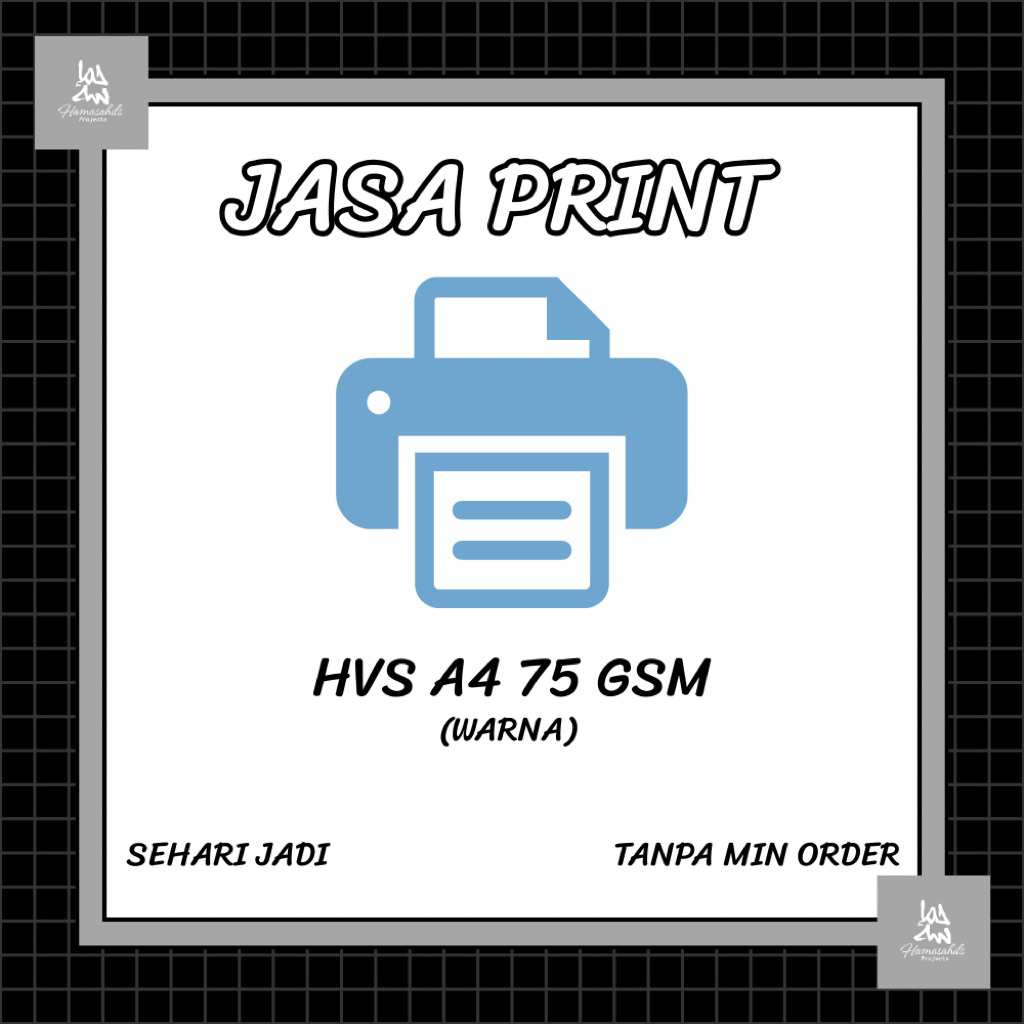 

Jasa Print / Cetak Dokumen HVS A4 75 gsm (Warna)