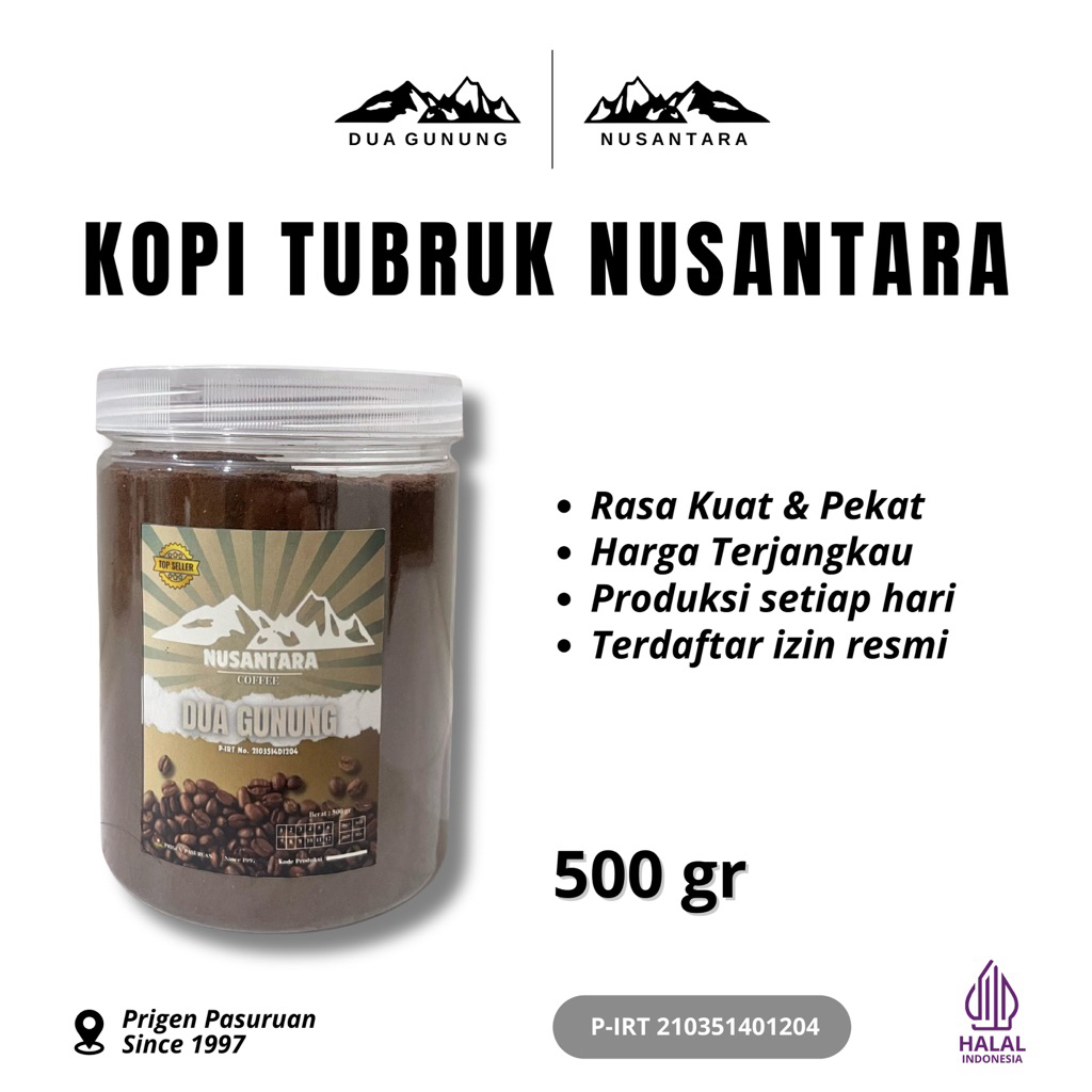 

DUA GUNUNG Kopi Bubuk Spesial 250 gram Rasa Kuat, Pekat Lebih Nendang
