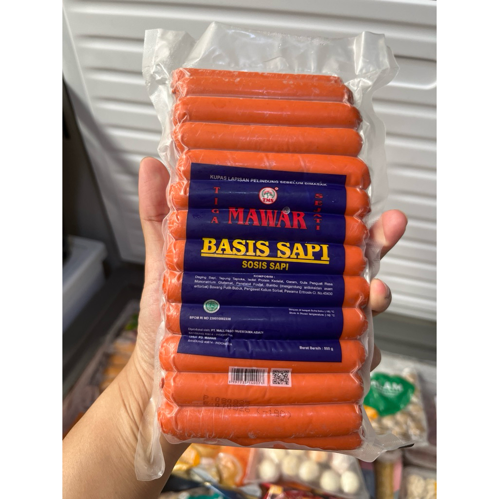 

Sosis basis MAWAR merah 500gr || basis baso sosis