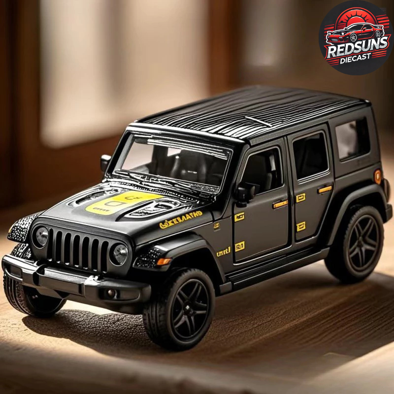 Mobil Diecast Skala 1:36 Model Jeep Wrangler dengan Pintu Buka dan Pullback