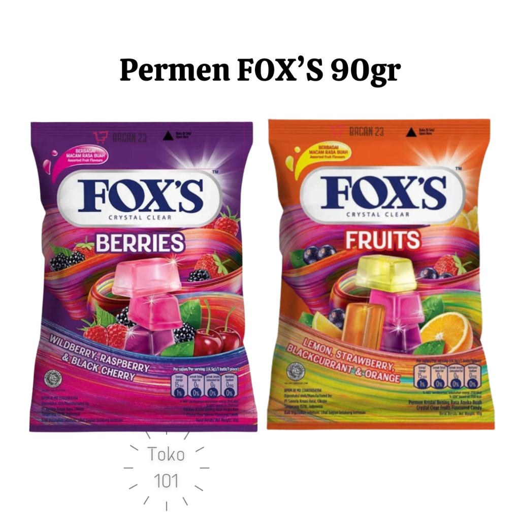

Foxs Crystal Clear Fruits Berries Pouch 90 gram