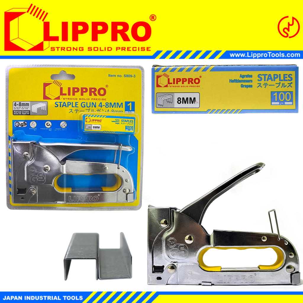 

LIPPRO S809-3 Staples Gun Manual 4-8 mm Alat Tembak Paku Untuk Kayu Furniture