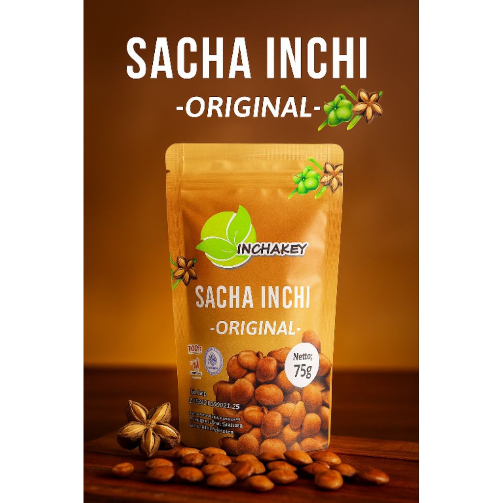

Inchakey kacang goreng Sacha Inchi Snack/Cemilan kacang Kupas 75gr.