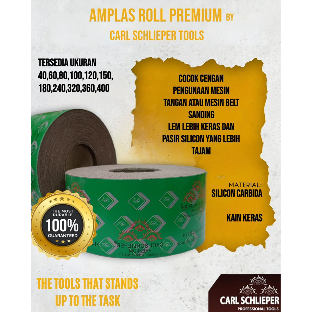CARL SCHLIEPER Amplas Roll Ampelas Kain Abu Amplas Kaku Amplas