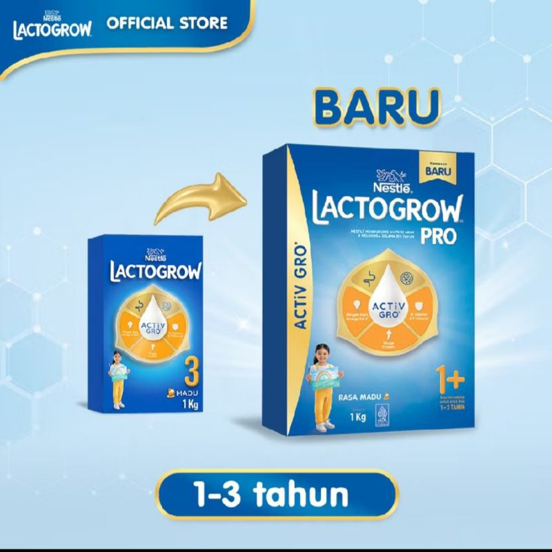 LACTOGROW 1+ 1-3 TAHUN 1KG MADU