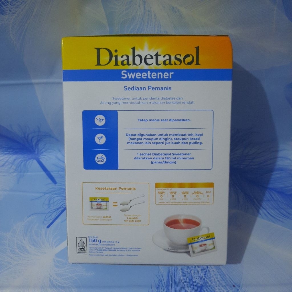 

Diabetasol sweetener 100 sachet pemanis diabetasol 150g
