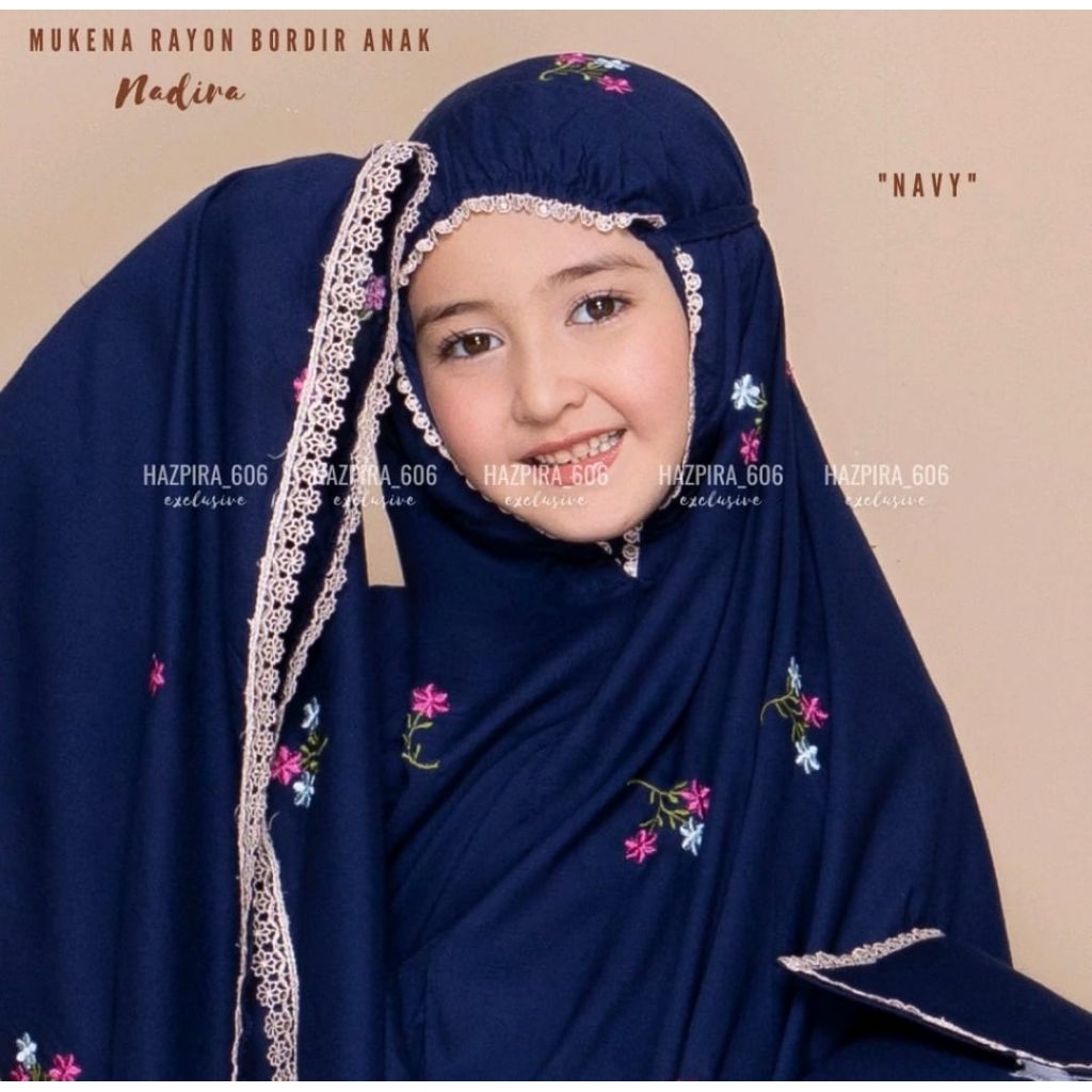 MUKENA ANAK KATUN RAYON BORDIR NADIRA UMUR 5-15TAHUN