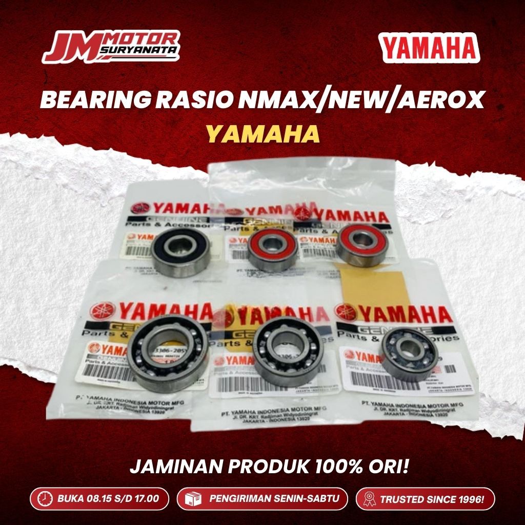 YAMAHA BEARING RASIO/GEARBOX 1 SET NMAX/NEW/AEROX/LEXY 125 [93306-302X2 =2]  [93306-301/6351Y2 =1]  