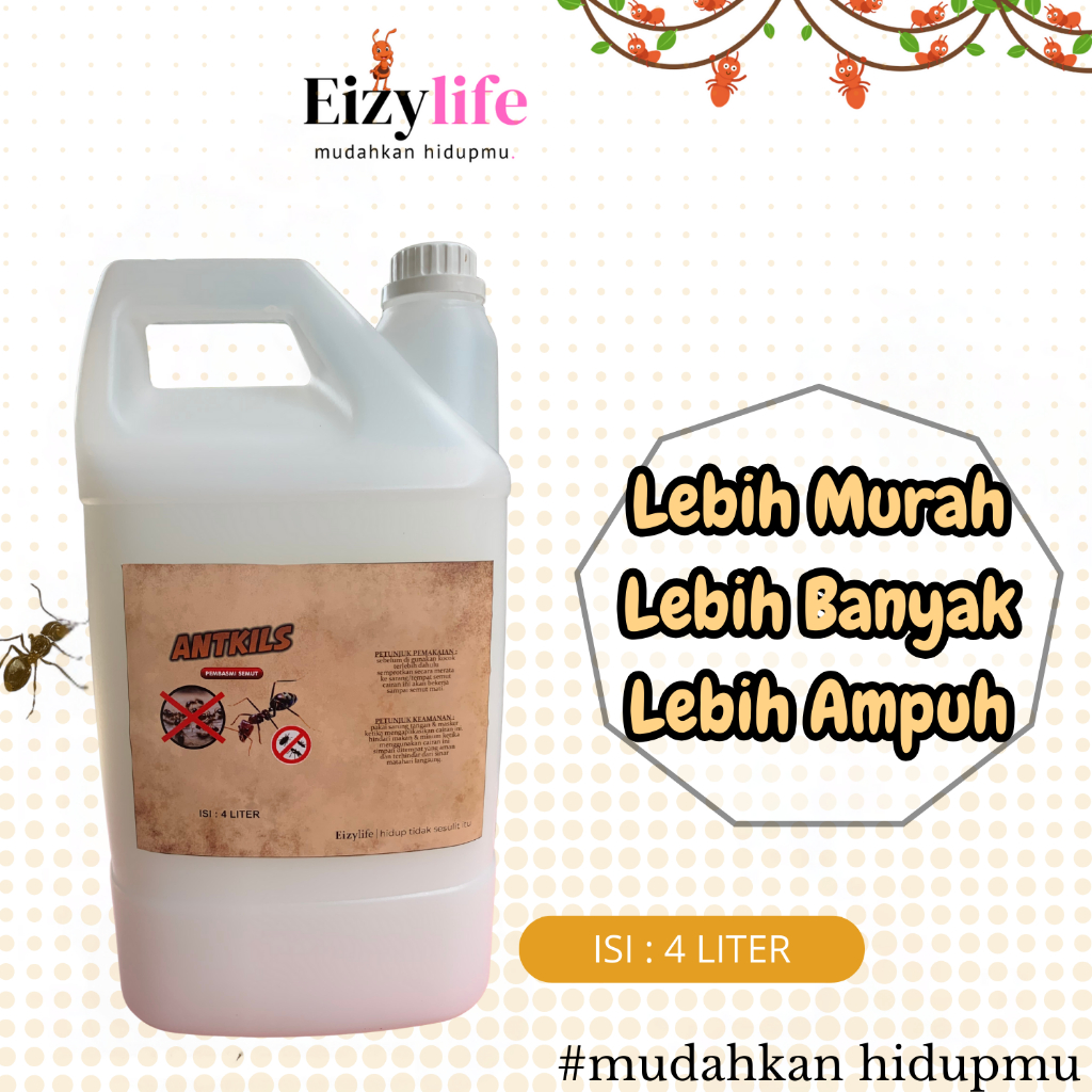 Cairan Spray Pengusir Semut Ampuh – Obat Pembasmi Semut Merah Hitam di Rumah & Tanaman  Isi 4 Lt