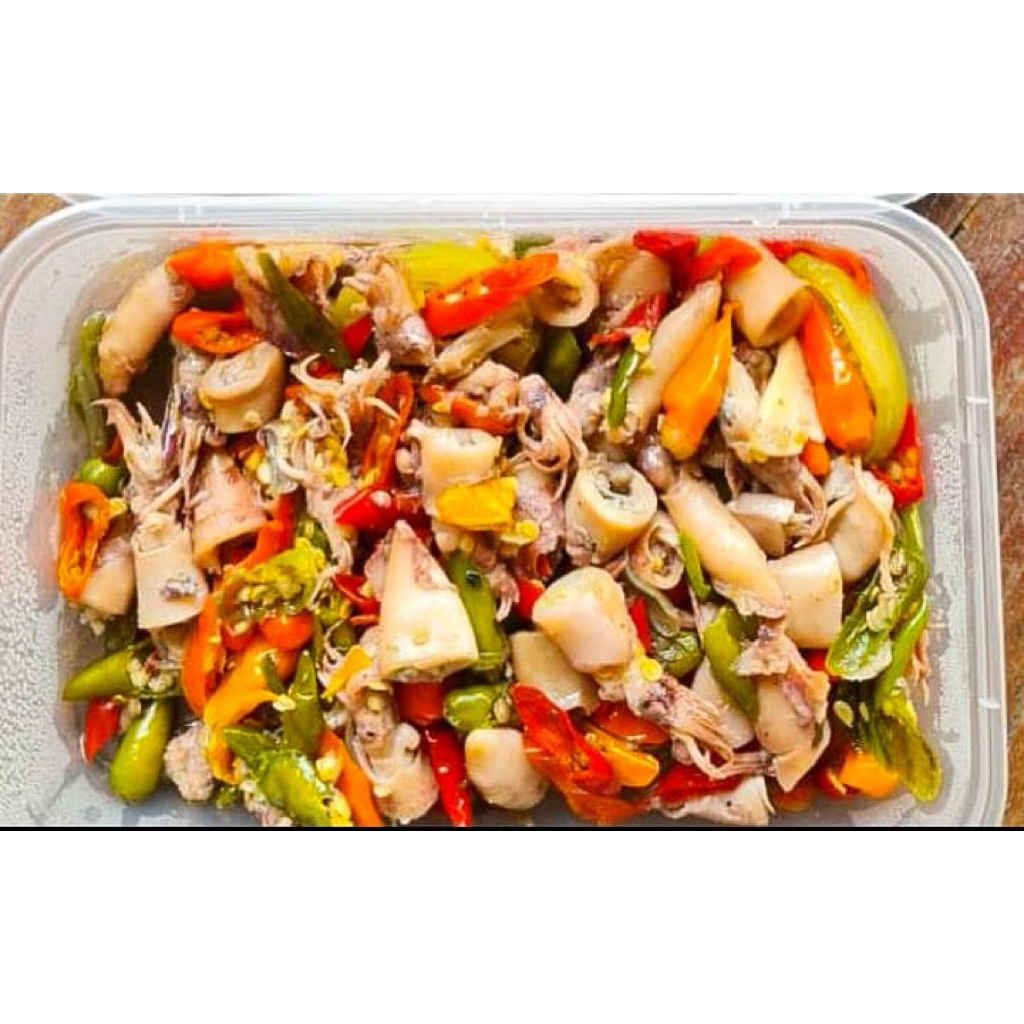 

Tumis Cumi Pedas Frozen 200gr - Siap Saji