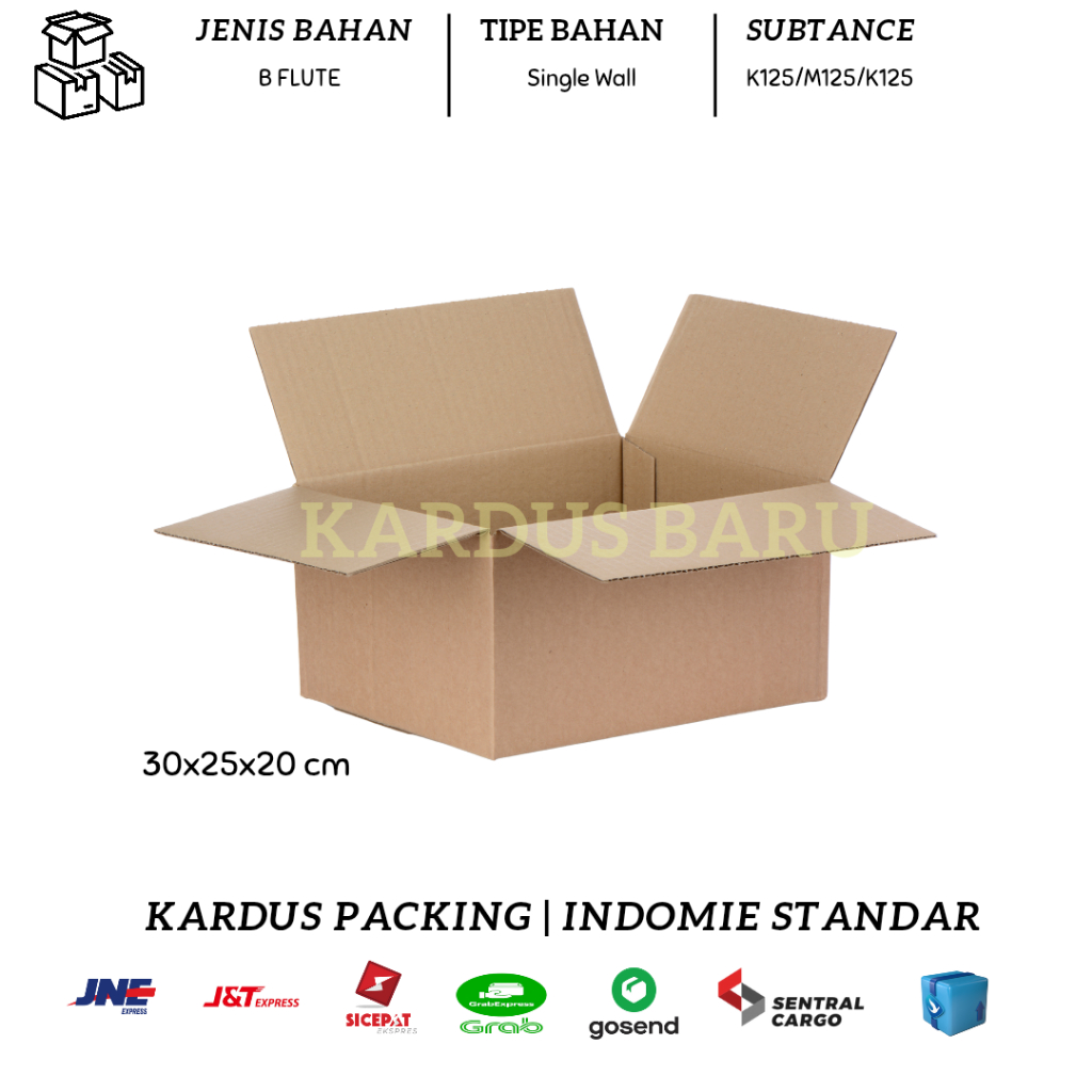 

Kardus Ukuran 30x25x20 cm | kardus packing | karton box | kotak karton