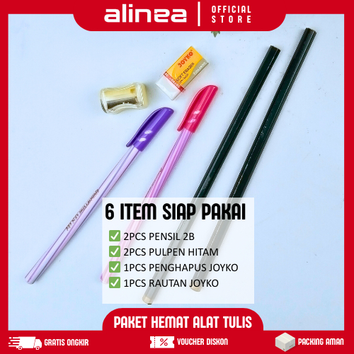 

Paket Alat Tulis Hemat – 6pcs (Pensil, Pulpen, Penghapus, Rautan) | Hadiah Lomba / Souvenir Ulang Tahun Anak
