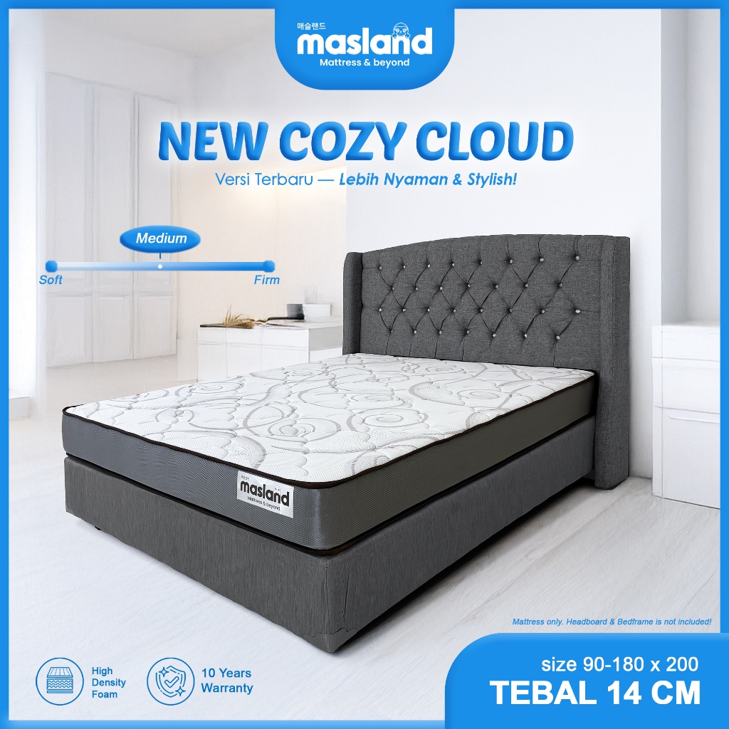 masland kasur busa tebal 14 cm new cozy cloud 90x200 120x200 140x200 160x200 180x200