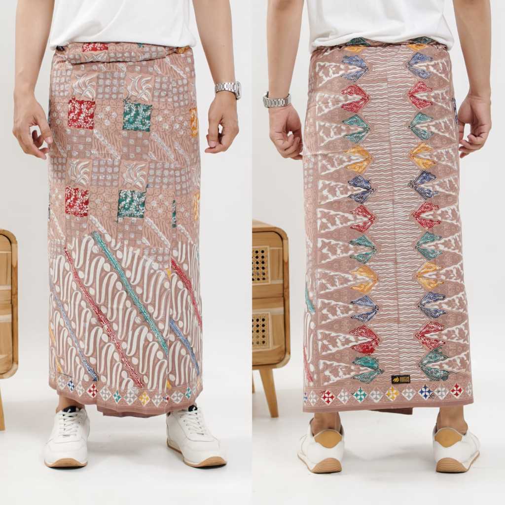 Sarung Batik Pria Timnas Cap Semi Tulis kain katun premium Ukuran Dewasa seragam santri Motif Kombin