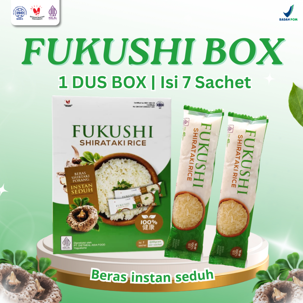 

Fukushi Beras Porang Instan Kemasan Dus Box Isi 7 Sachet