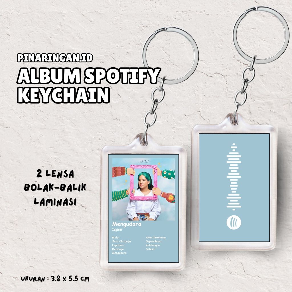 (Idgitaf) GANCI PREMIUM ACRYLIC SPOTIFY ALBUM BISA DI SCAN DI SPOTIFY FULL LAMINASI GLOSSY