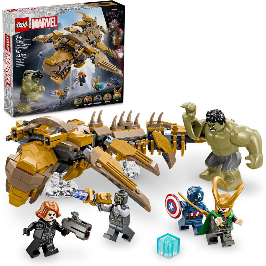 LEGO Marvel The Avengers vs. The Leviathan Superhero Toy, Building Set for Kids with Hulk Action Fig