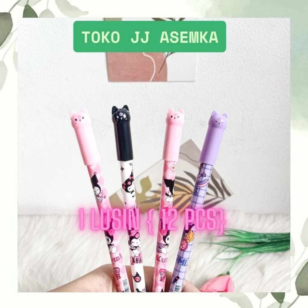 

1 LUSIN ( 12PCS ) PULPEN STANDAR KUPING KUROMI BOLPOIN LUCU ANAK ALAT TULIS KANTOR SEKOLAH MURAH