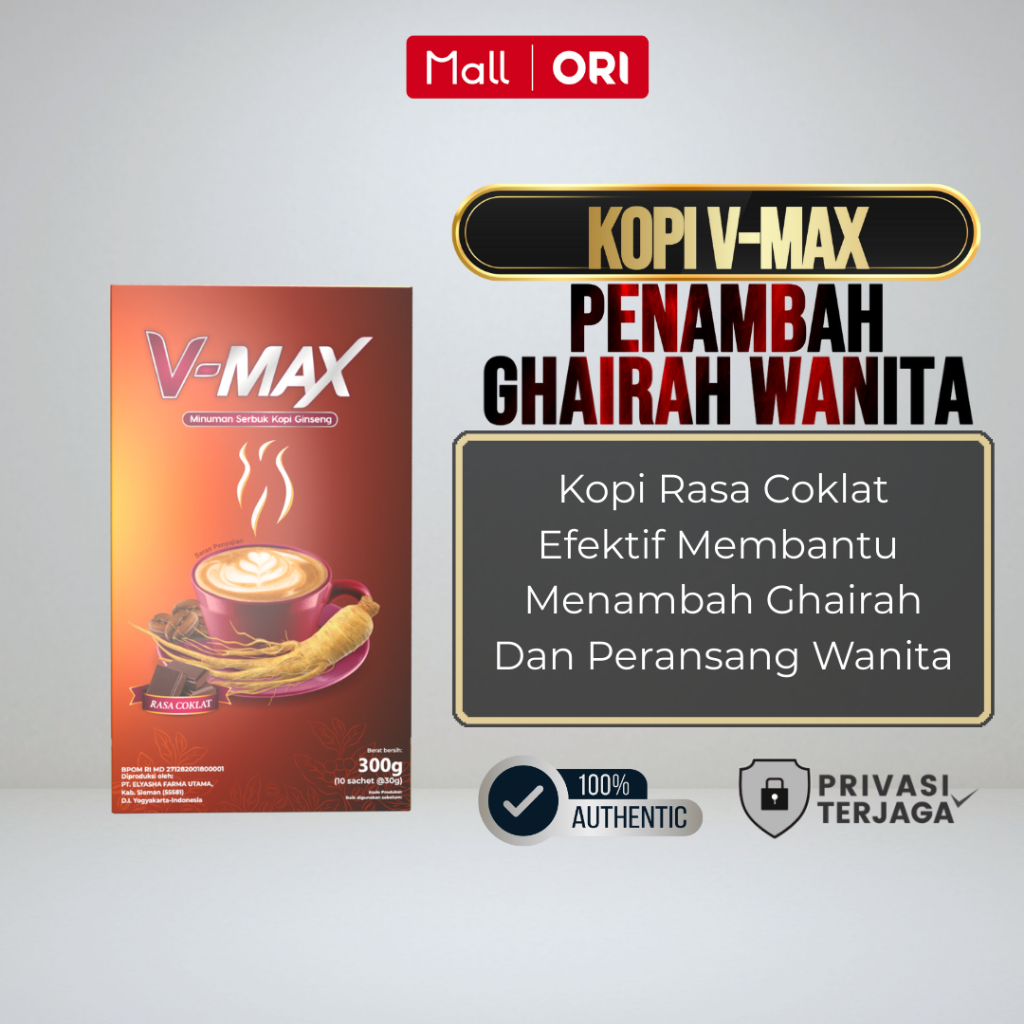 

V MAX Kopi Rasa Coklat Penambah Ghairah Wanita - Kopi Ginseng Viral